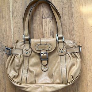 LONGCHAMP Bag Purse Idole Tan Soft Leather Two Straps Baguette Shoulder